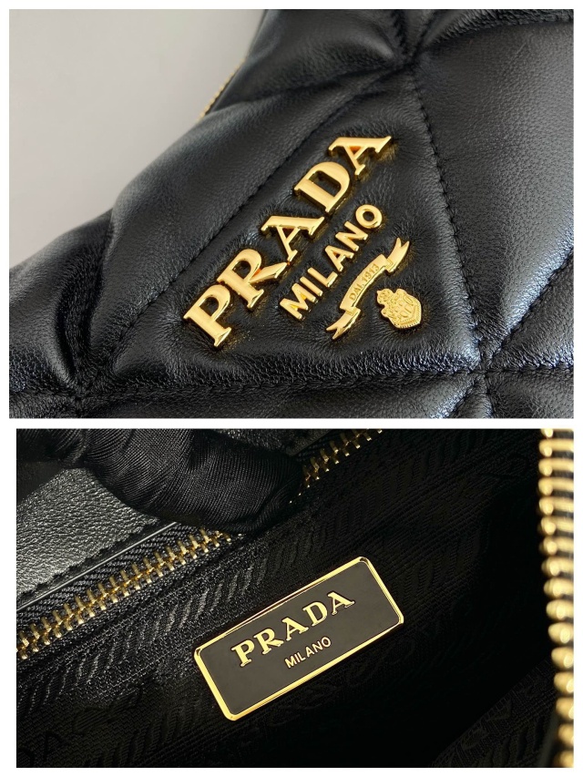 프라다 PRADA 탑스티치 나파 가죽 라지 호보백 1BC183 PD0846