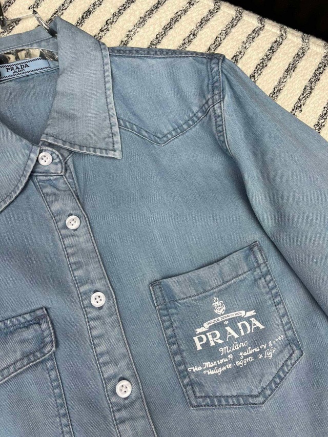 프라다 PRADA 여성 데님 셔츠 PD644