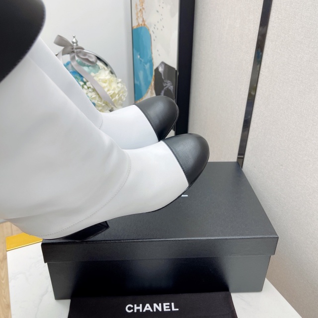 샤넬 CHANEL 레더 롱 부츠 C01819