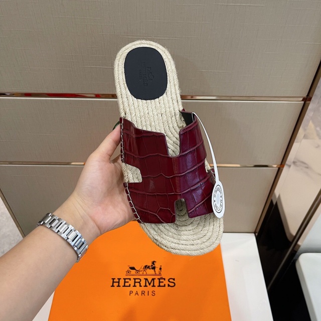 에르메스 HERMES 남성 이즈미르 슬리퍼 H08509