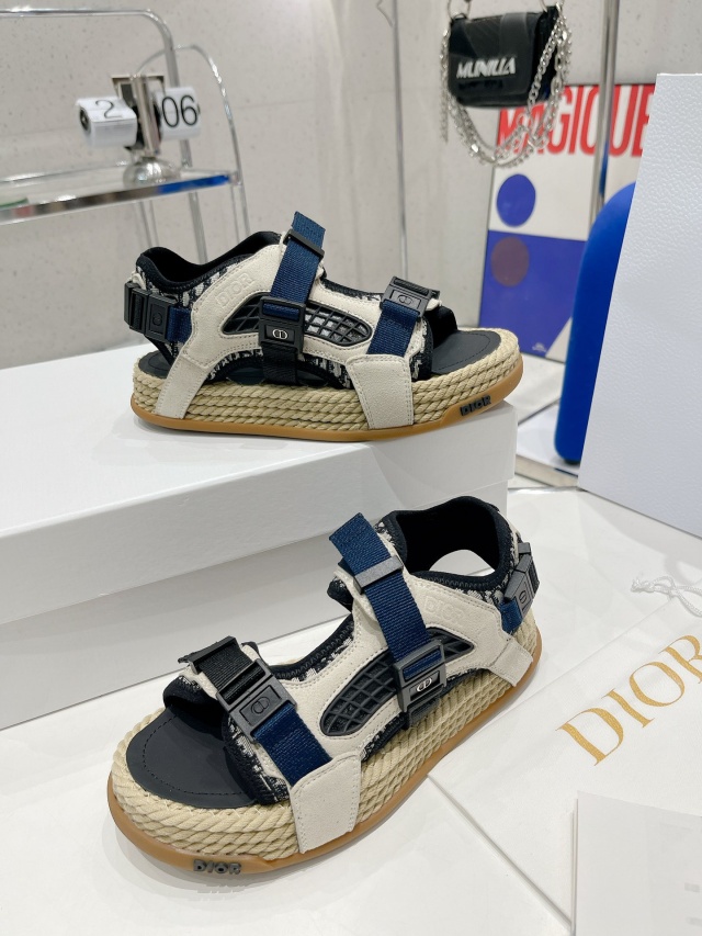 디올 DIOR 남여공용 벨크로 샌들 D1420