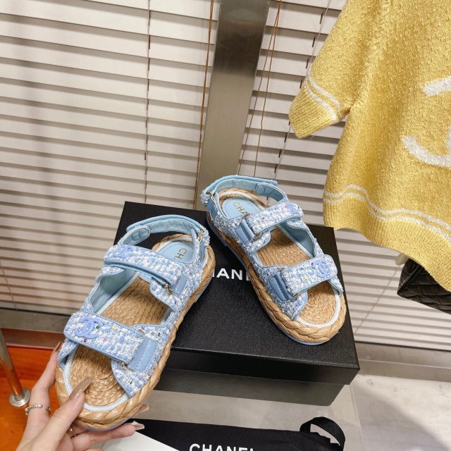 샤넬 CHANEL 여성 벨크로 샌들 C01126