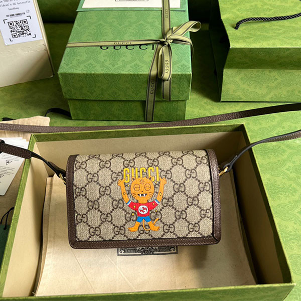 구찌 GUCCI 수프림 프린팅 미니 숄더백 700733 GU0989