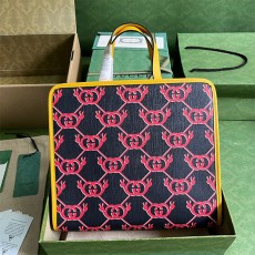 구찌 GUCCI 프린팅 스퀘어 토트백 605614 GU1037